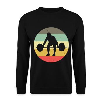 Bodybuilding Bodybuilder GYM Fitnessstudio Retro - Unisex Pullover - Schwarz - Vorne - Alina (178cm) & Michal (187cm)