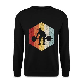 Bodybuilding Bodybuilder GYM Fitnessstudio Retro - Unisex Sweatshirt - black - Front - Alina (178cm) & Michal (187cm)