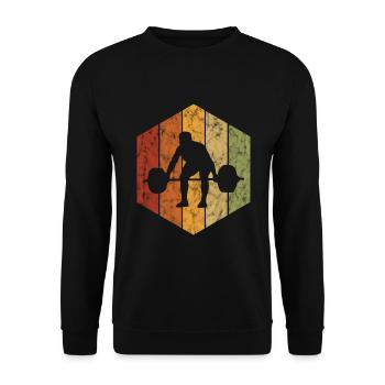 Musculation Bodybuilder GYM Fitnessstudio Retro - Sweat-shirt Unisexe - noir - Devant - Alina (178cm) & Michal (187cm)