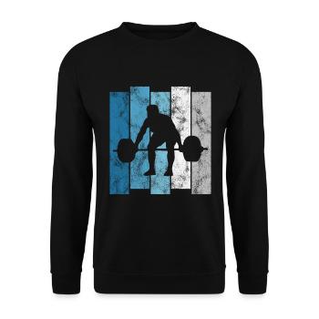 Bodybuilding Bodybuilder GYM Fitnessstudio Retro - Unisex Pullover - Schwarz - Vorne - Alina (178cm) & Michal (187cm)