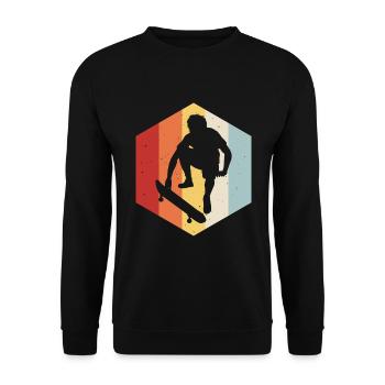 Skateboard Skateboarder Skater Skate Skateing - Sweat-shirt Unisexe - noir - Devant - Alina (178cm) & Michal (187cm)