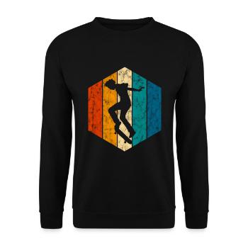 Skateboard Skateboarder Skater Skate Skateing - Sweat-shirt Unisexe - noir - Devant - Alina (178cm) & Michal (187cm)