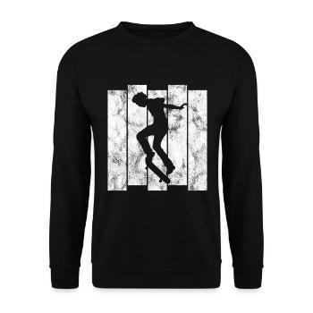 Skateboard Skateboarder Skater Skate Skateing - Sweat-shirt Unisexe - noir - Devant - Alina (178cm) & Michal (187cm)