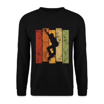 Skateboard Skateboarder Skater Skate Skateing - Sweat-shirt Unisexe - noir - Devant - Alina (178cm) & Michal (187cm)