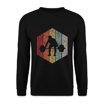 Musculation Bodybuilder GYM Fitnessstudio Retro - Sweat-shirt Unisexe - noir - Devant - Alina (178cm) & Michal (187cm)