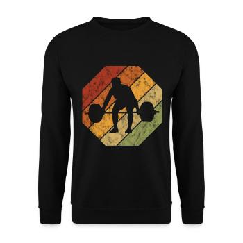 Bodybuilding Bodybuilder GYM Fitnessstudio Retro - Unisex Sweatshirt - black - Front - Alina (178cm) & Michal (187cm)