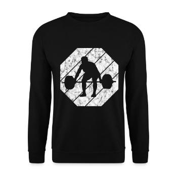 Bodybuilding Bodybuilder GYM Fitnessstudio Retro - Unisex Pullover - Schwarz - Vorne - Alina (178cm) & Michal (187cm)