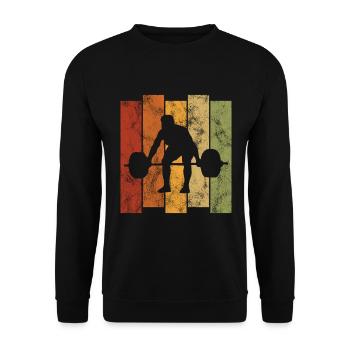 Bodybuilding Bodybuilder GYM Fitnessstudio Retro - Unisex Sweatshirt - black - Front - Alina (178cm) & Michal (187cm)