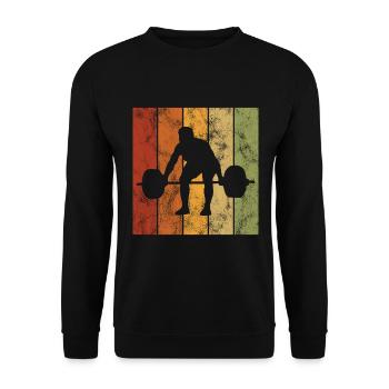 Bodybuilding Bodybuilder GYM Fitnessstudio Retro - Unisex Sweatshirt - black - Front - Alina (178cm) & Michal (187cm)