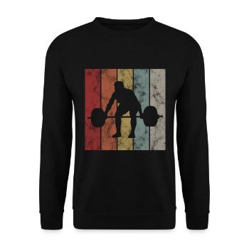 Bodybuilding Bodybuilder GYM Fitnessstudio Retro - Unisex Pullover - Schwarz - Vorne - Alina (178cm) & Michal (187cm)