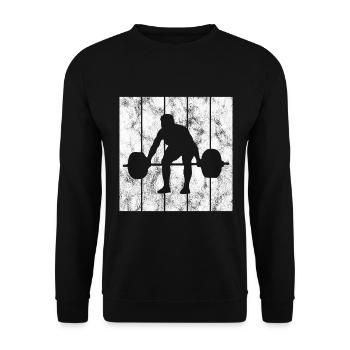 Bodybuilding Bodybuilder GYM Fitnessstudio Retro - Unisex Sweatshirt - black - Front - Alina (178cm) & Michal (187cm)