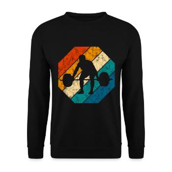 Musculation Bodybuilder GYM Fitnessstudio Retro - Sweat-shirt Unisexe - noir - Devant - Alina (178cm) & Michal (187cm)
