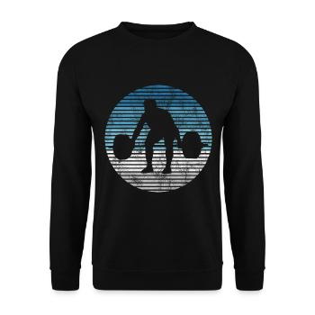 Bodybuilding Bodybuilder GYM Fitnessstudio Retro - Unisex Pullover - Schwarz - Vorne - Alina (178cm) & Michal (187cm)