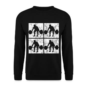 Bodybuilding Bodybuilder GYM Fitnessstudio Retro - Unisex Pullover - Schwarz - Vorne - Alina (178cm) & Michal (187cm)
