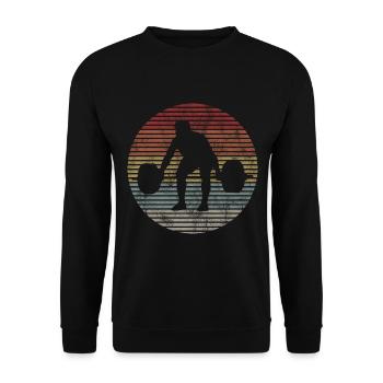 Bodybuilding Bodybuilder GYM Fitnessstudio Retro - Unisex Pullover - Schwarz - Vorne - Alina (178cm) & Michal (187cm)