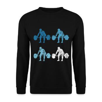 Bodybuilding Bodybuilder GYM Fitnessstudio Retro - Unisex Sweatshirt - black - Front - Alina (178cm) & Michal (187cm)