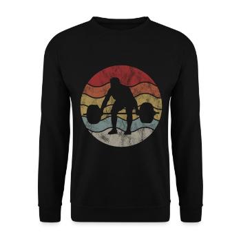 Bodybuilding Bodybuilder GYM Fitnessstudio Retro - Unisex Pullover - Schwarz - Vorne - Alina (178cm) & Michal (187cm)