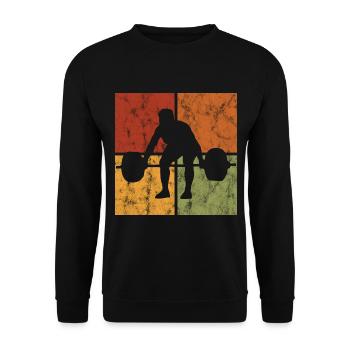 Bodybuilding Bodybuilder GYM Fitnessstudio Retro - Unisex Sweatshirt - black - Front - Alina (178cm) & Michal (187cm)