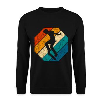 Skateboard Skateboarder Skater Skate Skateing - Sweat-shirt Unisexe - noir - Devant - Alina (178cm) & Michal (187cm)