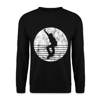 Skateboard Skateboarder Skater Skate Skateing - Sweat-shirt Unisexe - noir - Devant - Alina (178cm) & Michal (187cm)