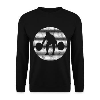 Musculation Musculation GYM Fitnessstudio Retro - Sweat-shirt Unisexe - noir - Devant - Alina (178cm) & Michal (187cm)