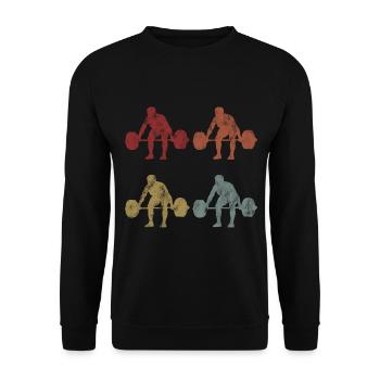 Bodybuilding Bodybuilder GYM Fitnessstudio Retro - Unisex Pullover - Schwarz - Vorne - Alina (178cm) & Michal (187cm)