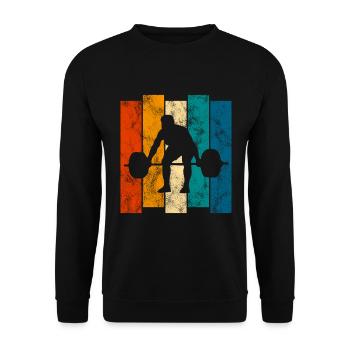 Bodybuilding Bodybuilder GYM Fitnessstudio Retro - Unisex Pullover - Schwarz - Vorne - Alina (178cm) & Michal (187cm)