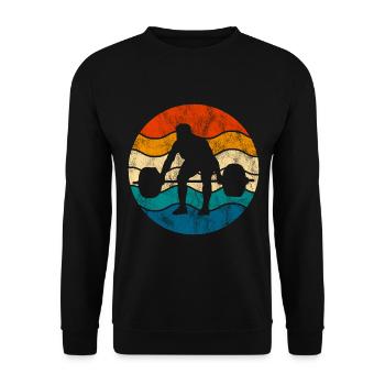 Bodybuilding Bodybuilder GYM Fitnessstudio Retro - Unisex Pullover - Schwarz - Vorne - Alina (178cm) & Michal (187cm)
