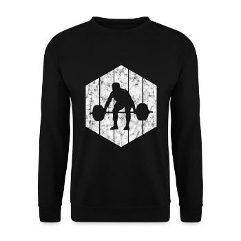 Bodybuilding Bodybuilder GYM Fitnessstudio Retro - Unisex Pullover - Schwarz - Vorne - Alina (178cm) & Michal (187cm)