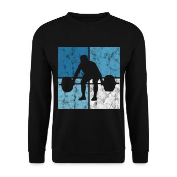 Bodybuilding Bodybuilder GYM Fitnessstudio Retro - Unisex Sweatshirt - black - Front - Alina (178cm) & Michal (187cm)