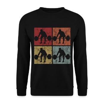 Musculation Bodybuilder GYM Fitnessstudio Retro - Sweat-shirt Unisexe - noir - Devant - Alina (178cm) & Michal (187cm)