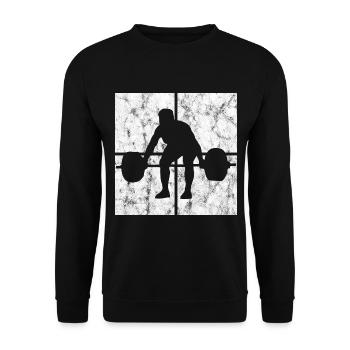 Bodybuilding Bodybuilder GYM Fitnessstudio Retro - Unisex Pullover - Schwarz - Vorne - Alina (178cm) & Michal (187cm)