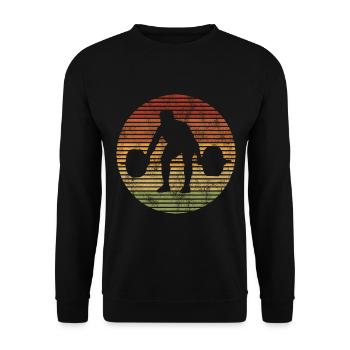 Musculation Musculation GYM Fitnessstudio Retro - Sweat-shirt Unisexe - noir - Devant - Alina (178cm) & Michal (187cm)