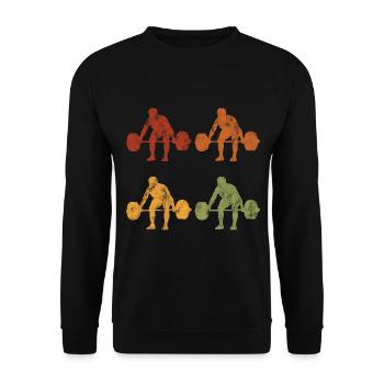 Musculation Musculation GYM Fitnessstudio Retro - Sweat-shirt Unisexe - noir - Devant - Alina (178cm) & Michal (187cm)