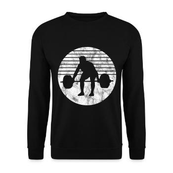 Musculation Bodybuilder GYM Fitnessstudio Retro - Sweat-shirt Unisexe - noir - Devant - Alina (178cm) & Michal (187cm)