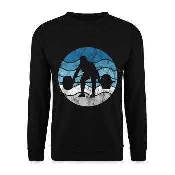 Musculation Musculation GYM Fitnessstudio Retro - Sweat-shirt Unisexe - noir - Devant - Alina (178cm) & Michal (187cm)