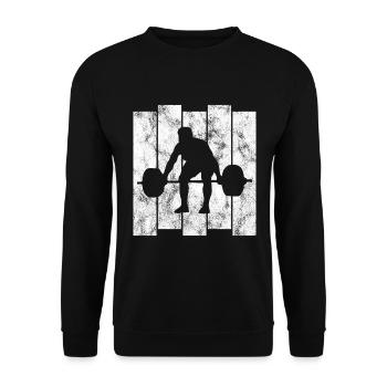 Musculation Musculation GYM Fitnessstudio Retro - Sweat-shirt Unisexe - noir - Devant - Alina (178cm) & Michal (187cm)