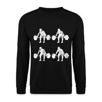 Musculation Bodybuilder GYM Fitnessstudio Retro - Sweat-shirt Unisexe - noir - Devant - Alina (178cm) & Michal (187cm)