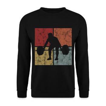 Bodybuilding Bodybuilder GYM Fitnessstudio Retro - Unisex Sweatshirt - black - Front - Alina (178cm) & Michal (187cm)