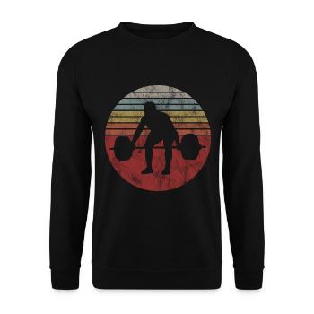 Musculation Bodybuilder GYM Fitnessstudio Retro - Sweat-shirt Unisexe - noir - Devant - Alina (178cm) & Michal (187cm)
