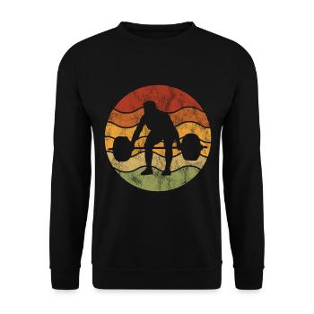 Musculation Bodybuilder GYM Fitnessstudio Retro - Sweat-shirt Unisexe - noir - Devant - Alina (178cm) & Michal (187cm)