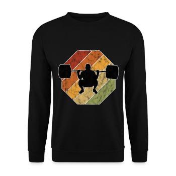Bodybuilding Bodybuilder GYM Fitnessstudio Retro - Unisex Sweatshirt - black - Front - Alina (178cm) & Michal (187cm)