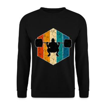 Bodybuilding Bodybuilder GYM Fitnessstudio Retro - Unisex Pullover - Schwarz - Vorne - Alina (178cm) & Michal (187cm)