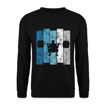 Bodybuilding Bodybuilder GYM Fitnessstudio Retro - Unisex Sweatshirt - black - Front - Alina (178cm) & Michal (187cm)
