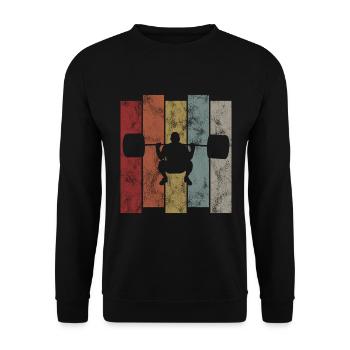 Bodybuilding Bodybuilder GYM Fitnessstudio Retro - Unisex Sweatshirt - black - Front - Alina (178cm) & Michal (187cm)