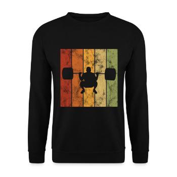 Bodybuilding Bodybuilder GYM Fitnessstudio Retro - Unisex Sweatshirt - black - Front - Alina (178cm) & Michal (187cm)
