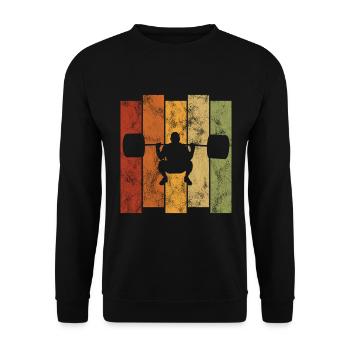 Bodybuilding Bodybuilder GYM Fitnessstudio Retro - Unisex Sweatshirt - black - Front - Alina (178cm) & Michal (187cm)