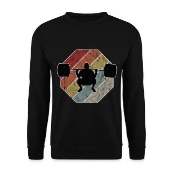 Bodybuilding Bodybuilder GYM Fitnessstudio Retro - Unisex Sweatshirt - black - Front - Alina (178cm) & Michal (187cm)
