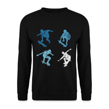 Skateboard Skateboarder Skater Skate Skateing - Sweat-shirt Unisexe - noir - Devant - Alina (178cm) & Michal (187cm)