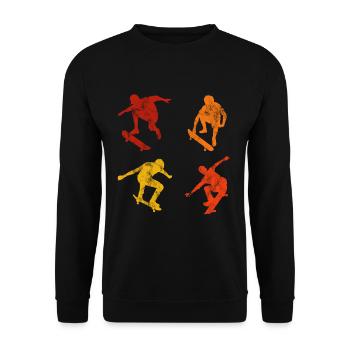 Skateboard Skateboarder Skater Skate Skateing - Sweat-shirt Unisexe - noir - Devant - Alina (178cm) & Michal (187cm)